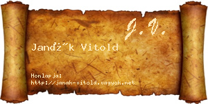 Janák Vitold névjegykártya
